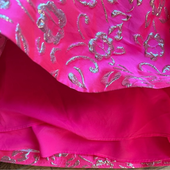 Lilly Pulitzer Shannje Dress Hot Pink and Gold size: 8 - Picture 8 of 9